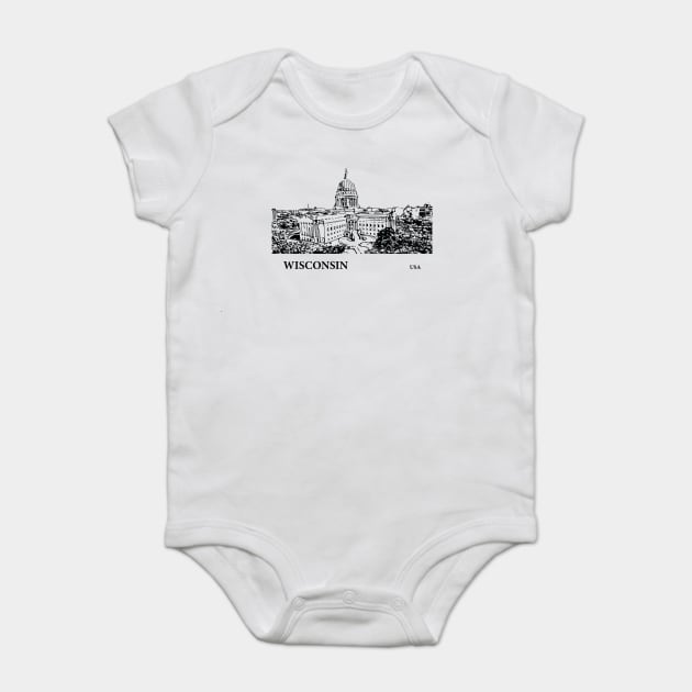 Wisconsin State USA Baby Bodysuit by Lakeric